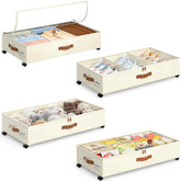 Yecaye under-bed storage with wheels for easy access and organization