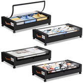 Yecaye under-bed storage with wheels; mobile and sturdy for clothes.