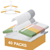 YeJieYJ 40-pack baby clothes hangers, adjustable 11-15 inches, keeps growing kids' wardrobes tidy.