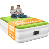 YENING full-size air mattress with built-in pump for quick setup