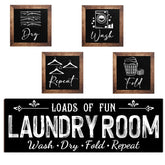 Yerliker wash sign wooden decor for laundry room adds rustic charm.