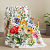Yersion Floral Blanket with vintage flowers provides cozy warmth for evenings.