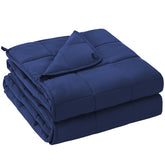 Yescool weighted blanket on queen bed promotes calm sleep