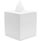 YEW DESIGN matte white square tissue box cover shown for a sleek, clutter-free look.