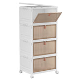 YFXCVSL four-tier storage bin with lid highlighting 28qt capacity for organized spaces