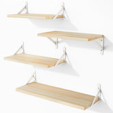 YGEOMER floating shelves set of four in natural wood for versatile wall display