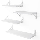 YGEOMER floating shelves with varied brackets for flexible wall display