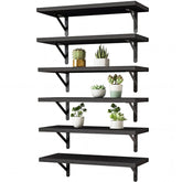 YGEOMER wall shelves 16.5-inch set mounted on wall for versatile storage.