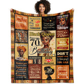 YHIKOUY 70th birthday blanket on display offers warm, celebratory comfort for a milestone