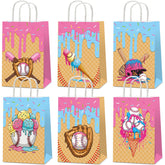 Yiaoyinnz ice cream drip baseball gift bags with six designs for colorful party favors.