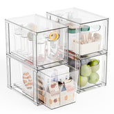 Yieach stackable drawers top view showing clear visibility and space efficiency