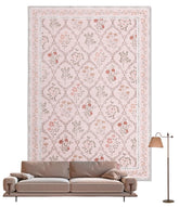 YIHOUSE 5x7 pink floral rug for bedroom with soft feel and stain resistance.