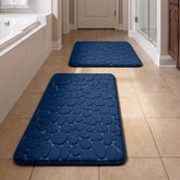 YIHOUSE dark blue bath rug set large 32x20 inches for plush comfort.