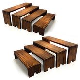 Yikaroeli wood display risers four-tier cupcake stand for elegant dessert presentation