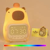 Yiliaw Capybara alarm clock with friendly capybara design for kids' rooms.