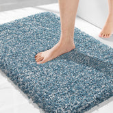 Yimobra denim blue bath rug 32x20 adds soft comfort to your bathroom.