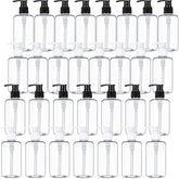 Yinder 10 oz clear bottle with white pump for travel-friendly storage.