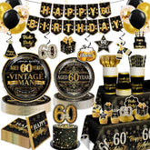 Yingoto 60th banner in black and gold for an elegant milestone celebration