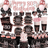 Yingoto 80th birthday banner glitteryβadds a festive backdrop for photos.