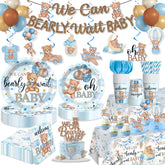 Yingoto bear baby shower banner for a festive blue welcome
