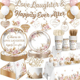 Yingoto Love Laughter banner creates a photo-worthy bridal shower backdrop