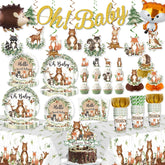Yingoto woodland banner with cheerful forest animals to welcome guests