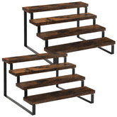 YINMIT wooden display riser 4-tier front view for organized cosmetics