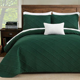 Yiran Quilts emerald green king quilt with diamond pattern adds elegant warmth