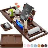Yirilan bathtub tray extended length fits larger tubs for a comfortable soak