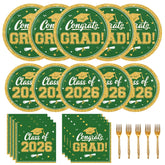 YISKUOPU green gold graduation plates 9-inch for easy serving and quick cleanup
