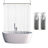YISURE clawfoot tub curtain wrap-around close-up showing magnetic edge for stable fit.