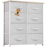 YITAHOME 8-drawer dresser with fabric drawers and wooden top for organized storage.