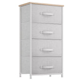 YITAHOME dresser with four fabric drawers and metal frame, ideal for organized bedroom storage.
