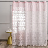 YJ YANJUN pink lace shower curtain with valance adds romantic bathroom ambiance