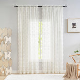 YJ YANJUN vintage lace curtains 80-inch panels with light-diffusing privacy