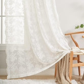 YJ YANJUN vintage lace curtain pair, 90 inches, ideal for dining rooms