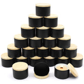 YJHSS 8oz candle tin with wood-grain lid front view, ideal for DIY candles