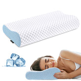 Ylekto cervical neck pillow contours to support head and neck with contour-foam design.