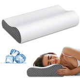 Ylekto cervical neck pillow side view showing ergonomic contour for aligned sleep