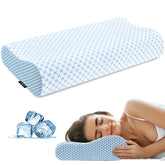 Ylekto cervical pillow front view with ergonomic contour for neck support