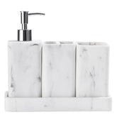 YMXYJM bathroom set lotion dispenser with marble-look finish for a sleek countertop.