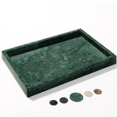 YMXYJM real natural marble tray on bathroom vanity keeps cosmetics organized