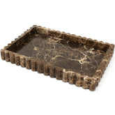 YMXYJM natural marble tray with fluted edge enhances vanity organization