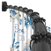 YNL curved shower rod in matte black with rustproof aluminum for lasting use.