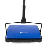 Yocada carpet sweeper on low carpet showing quick pet hair cleanup