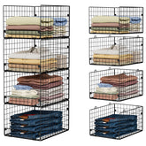 Yociyoga 4-tier stackable closet organizers demonstrate organized wardrobe storage.