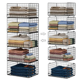 Yociyoga 5-tier stackable closet shelves with front-opening design for easy access.