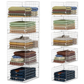 Yociyoga 5-tier stackable closet shelves for easy outfit selection in a tidy wardrobe