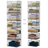 Yociyoga 7-tier stackable closet organizers provide clear visibility for quick outfit choices.