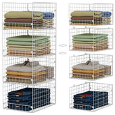 Yociyoga stackable closet organizers in steel mesh offering ample 4-tier storage for wardrobes